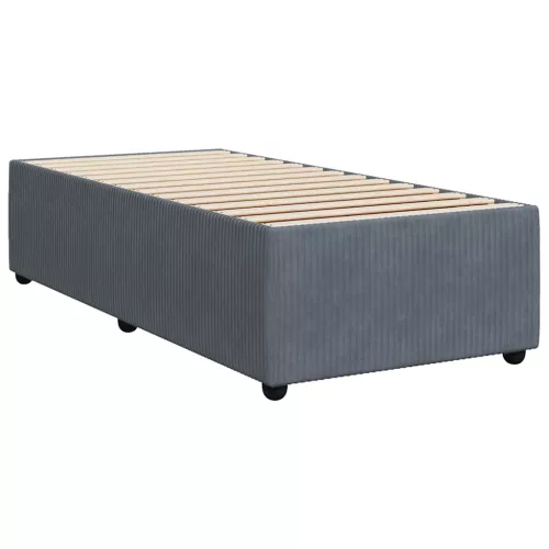  sötétszürke bársony rugós ágy matraccal 100 x 200 cm