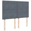  sötétszürke bársony rugós ágy matraccal 140x190 cm