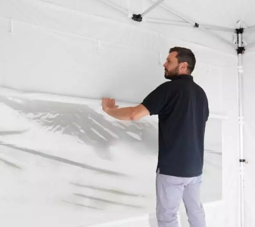 TP 3x4,5m összecsukható 800N alumínium pavilon, 4 db oldalfallal - kék