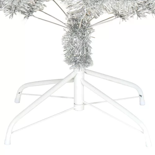  ezüstszínű PET műkarácsonyfa állvánnyal 240 cm