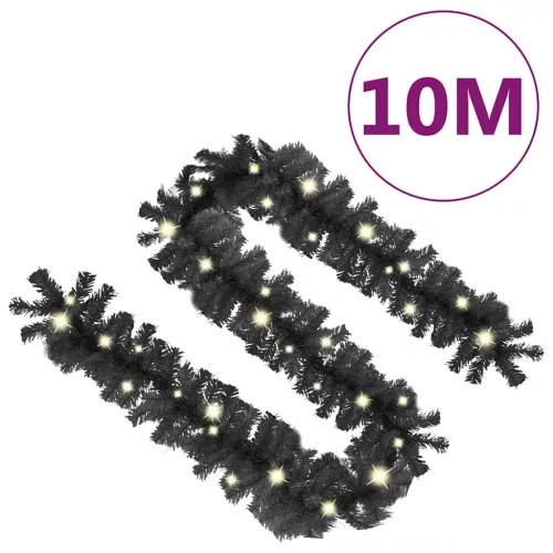  fekete karácsonyi füzér LED-es izzókkal 10 m