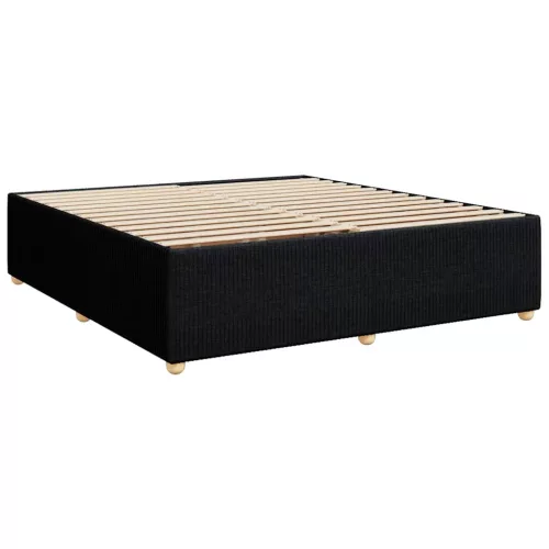  fekete szövet rugós ágy matraccal 200 x 200 cm