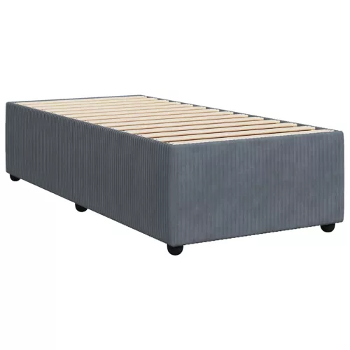  sötétszürke bársony rugós ágy matraccal 100 x 200 cm