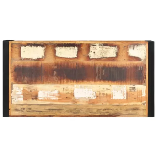  tömör újrahasznosított fa dohányzóasztal 120 x 60 x 40 cm