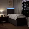  sötétbarna szövet rugós ágy matraccal 90 x 190 cm