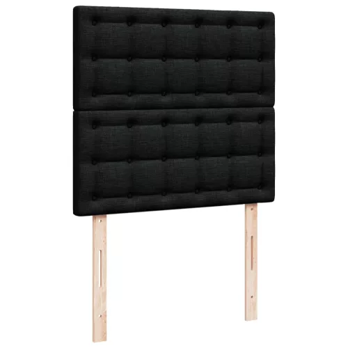  fekete szövet rugós ágy matraccal 100 x 200 cm