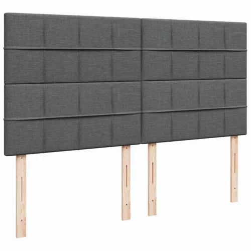  sötétszürke szövet rugós ágy matraccal 200 x 200 cm