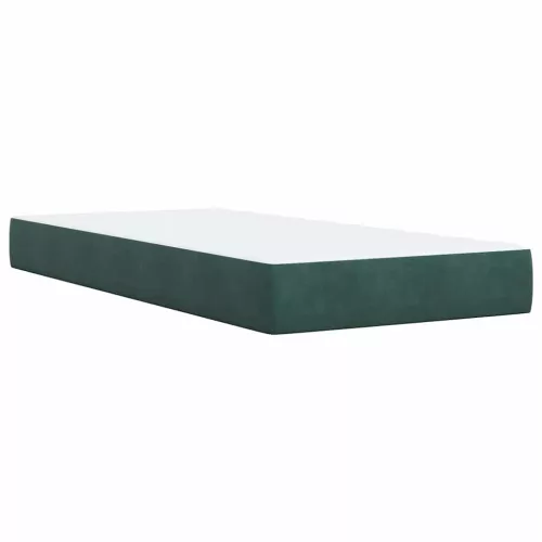  sötétzöld bársony rugós ágy matraccal 100 x 200 cm
