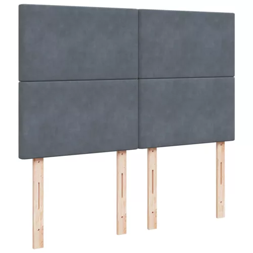  sötétszürke bársony rugós ágy matraccal 140x190 cm