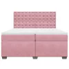  rózsaszín bársony rugós ágy matraccal 200x200 cm
