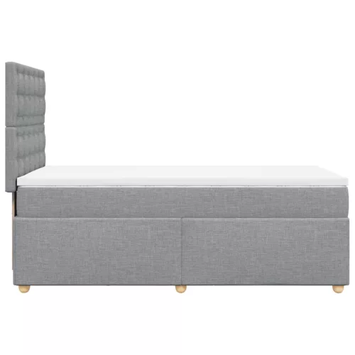  világosszürke szövet rugós ágy matraccal 100 x 200 cm