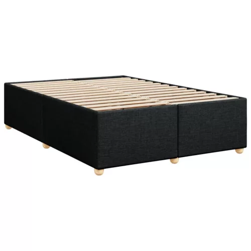  fekete szövet rugós ágy matraccal 160x200 cm