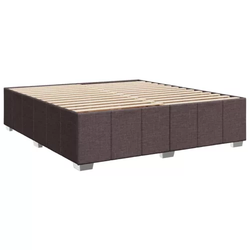  sötétbarna szövet rugós ágy matraccal 200 x 200 cm
