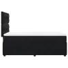  fekete bársony rugós ágy matraccal 90x190 cm