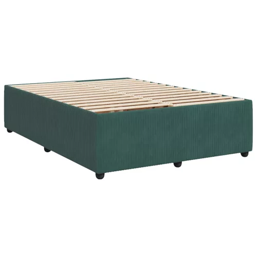  sötétzöld bársony rugós ágy matraccal 140x200 cm
