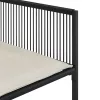  7 részes fekete polyrattan kerti étkezőgarnitúra párnával