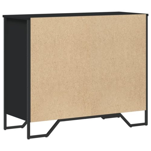  fekete szerelt fa komód 91 x 35,5 x 74,5 cm