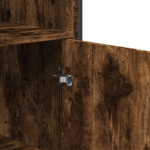  füstös tölgy színű szerelt fa magasszekrény 79,5x35,5x137,5 cm