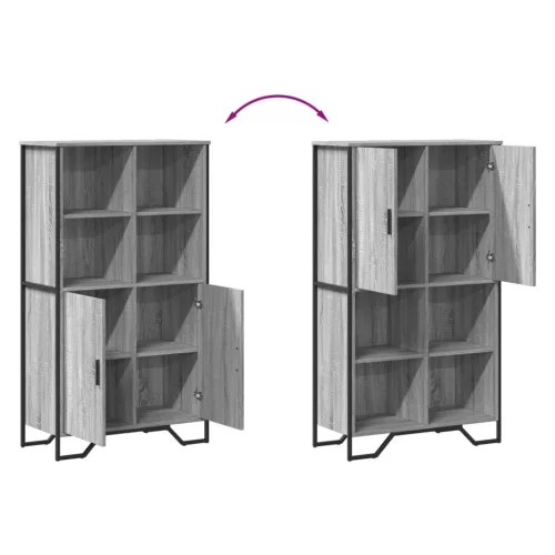  szürke sonoma színű szerelt fa magasszekrény 79,5x35,5x137,5 cm