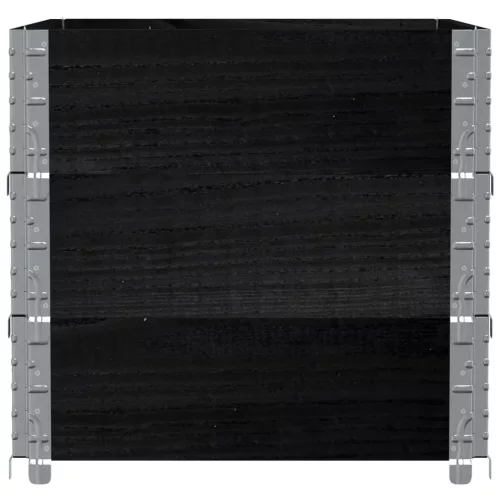  3 db fekete tömör fenyőfa raklapmagasító 80 x 60 cm