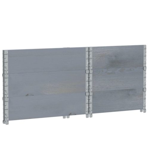  3 db szürke tömör fenyőfa raklapmagasító 80 x 60 cm