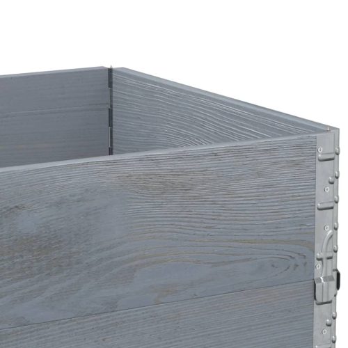  3 db szürke tömör fenyőfa raklapmagasító 80 x 60 cm