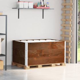  3 db barna tömör fenyőfa raklapmagasító 120 x 80 cm