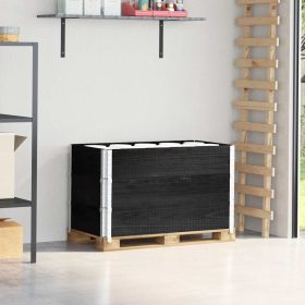  3 db fekete tömör fenyőfa raklapmagasító 100 x 50 cm