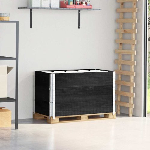  3 db fekete tömör fenyőfa raklapmagasító 100 x 50 cm