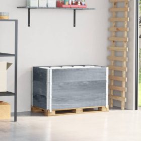  3 db szürke tömör fenyőfa raklapmagasító 100 x 50 cm