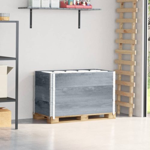  3 db szürke tömör fenyőfa raklapmagasító 100 x 50 cm