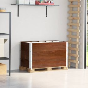  3 db barna tömör fenyőfa raklapmagasító 100 x 50 cm