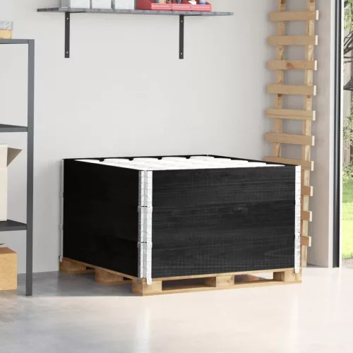  3 db fekete tömör fenyőfa raklapmagasító 100 x 100 cm