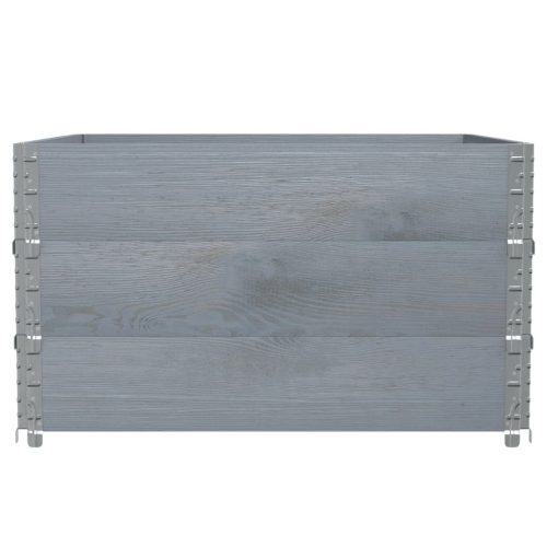  3 db szürke tömör fenyőfa raklapmagasító 100 x 100 cm