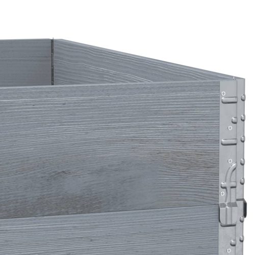  3 db szürke tömör fenyőfa raklapmagasító 100 x 100 cm