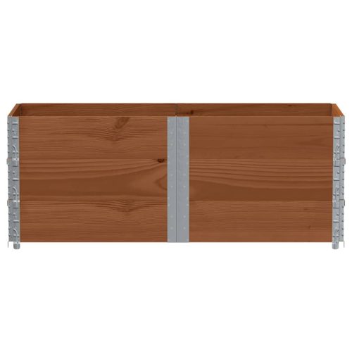  3 db barna tömör fenyőfa raklapmagasító 150 x 50 cm