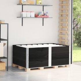  3 db fekete tömör fenyőfa raklapmagasító 150 x 100 cm