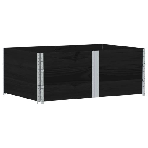  3 db fekete tömör fenyőfa raklapmagasító 150 x 100 cm