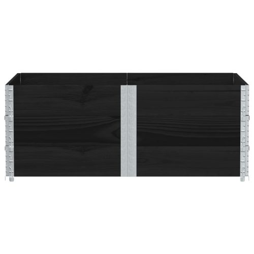  3 db fekete tömör fenyőfa raklapmagasító 150 x 100 cm