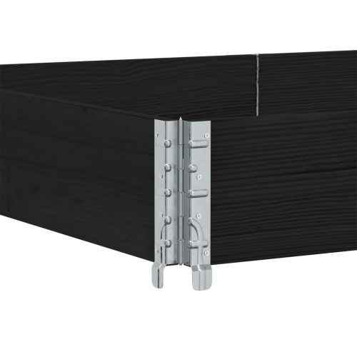  3 db fekete tömör fenyőfa raklapmagasító 150 x 100 cm