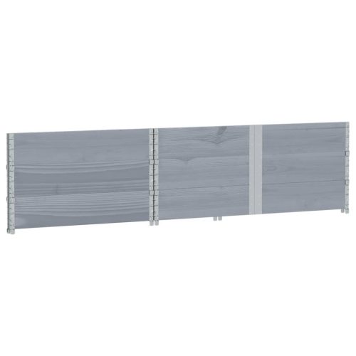  3 db szürke tömör fenyőfa raklapmagasító 150 x 100 cm