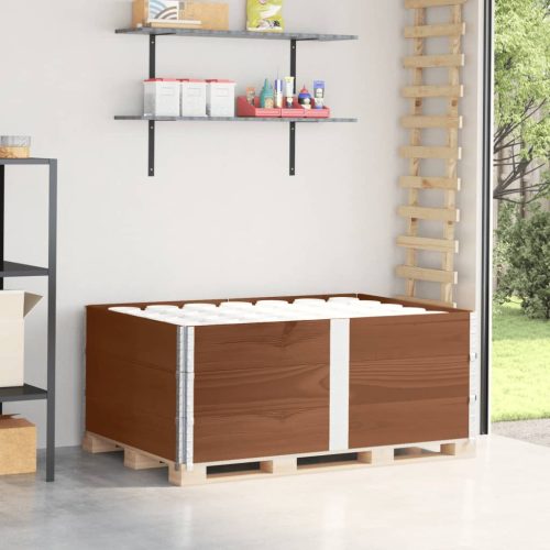  3 db barna tömör fenyőfa raklapmagasító 150 x 100 cm