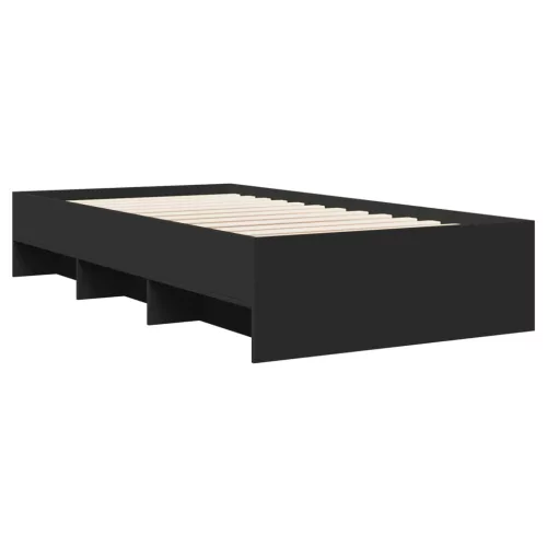  fekete szerelt fa ágykeret 100 x 200 cm