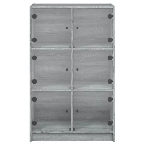  szürke sonoma színű magasszekrény ajtókkal 68 x 37 x 109 cm