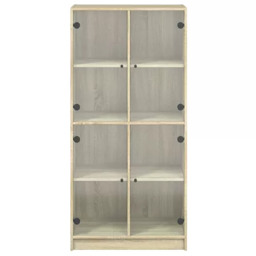  sonoma tölgy színű magasszekrény ajtókkal 68x37x142 cm