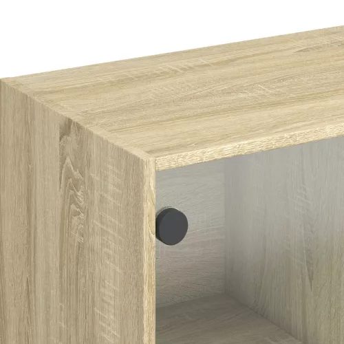  sonoma tölgy színű magasszekrény ajtókkal 68x37x142 cm