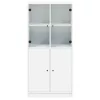  fehér szerelt fa magasszekrény ajtókkal 68x37x142 cm