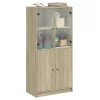  sonoma tölgy színű magasszekrény ajtókkal 68x37x142 cm