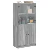  szürke sonoma színű magasszekrény ajtókkal 68x37x142 cm