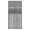  szürke sonoma színű magasszekrény ajtókkal 68x37x142 cm